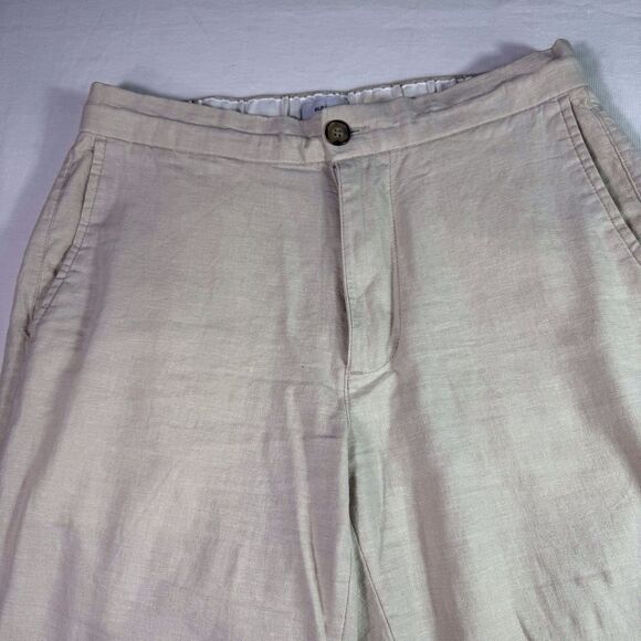 Old Navy Cream Linen Blend Pants Sz SP Pockets Boho Coastal Beach Indie comfy - Picture 5 of 8